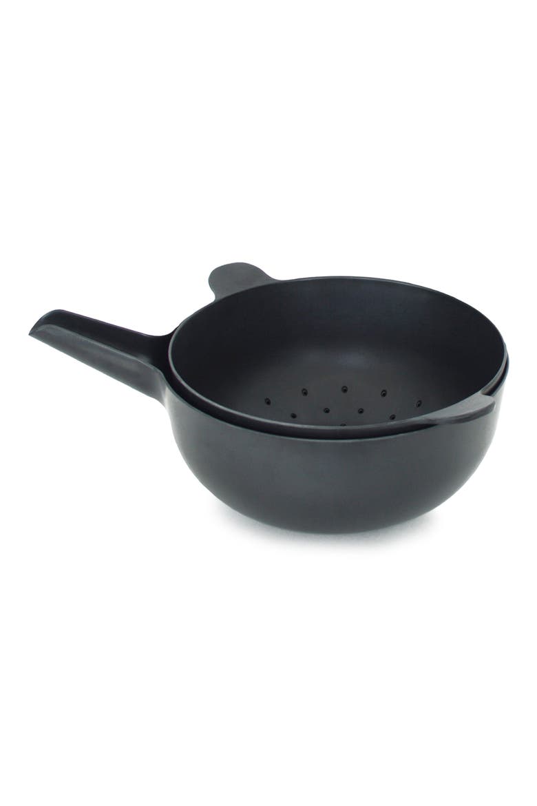 Pronto Large Handy Bowl & Colander Set, Main, color, BLACK