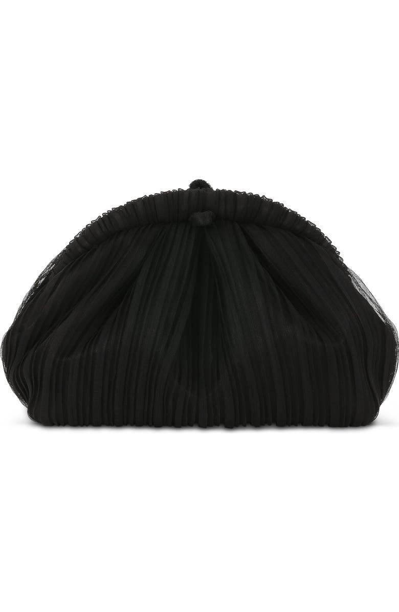 Jewel Badgley Mischka Vale Pleated Tulle and Satin Mini Pouch Clutch, Alternate, color,