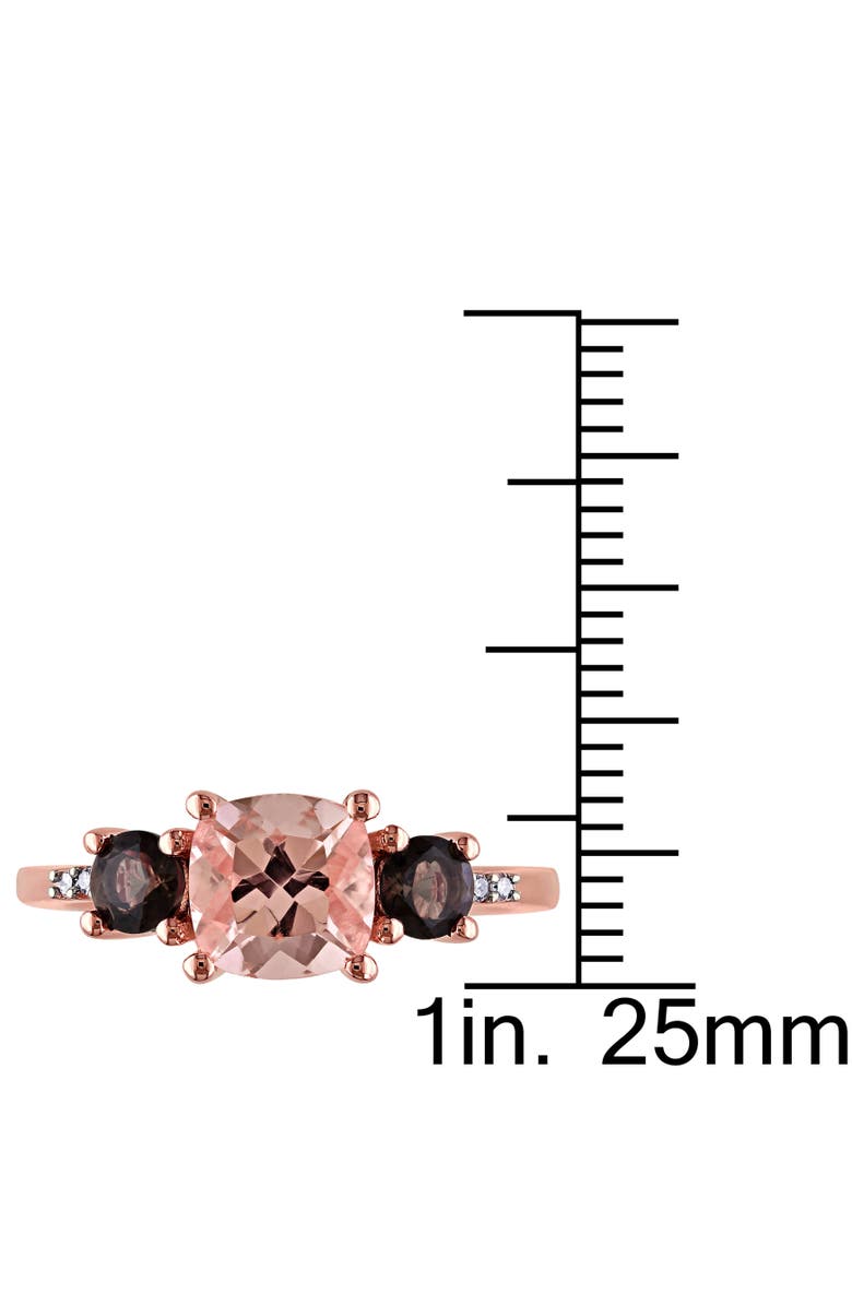 Julianna B. Smokey Quartz & Diamond 3-Stone Ring, Alternate, color, Morganite