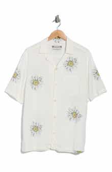 AllSaints Petal Print Relaxed Fit Camp Shirt