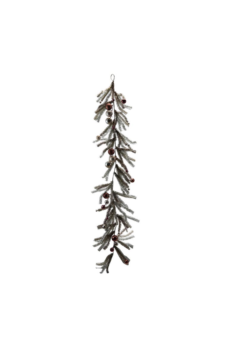 Tinsel Garland with Ornaments, Multicolor, Main, color, Silver