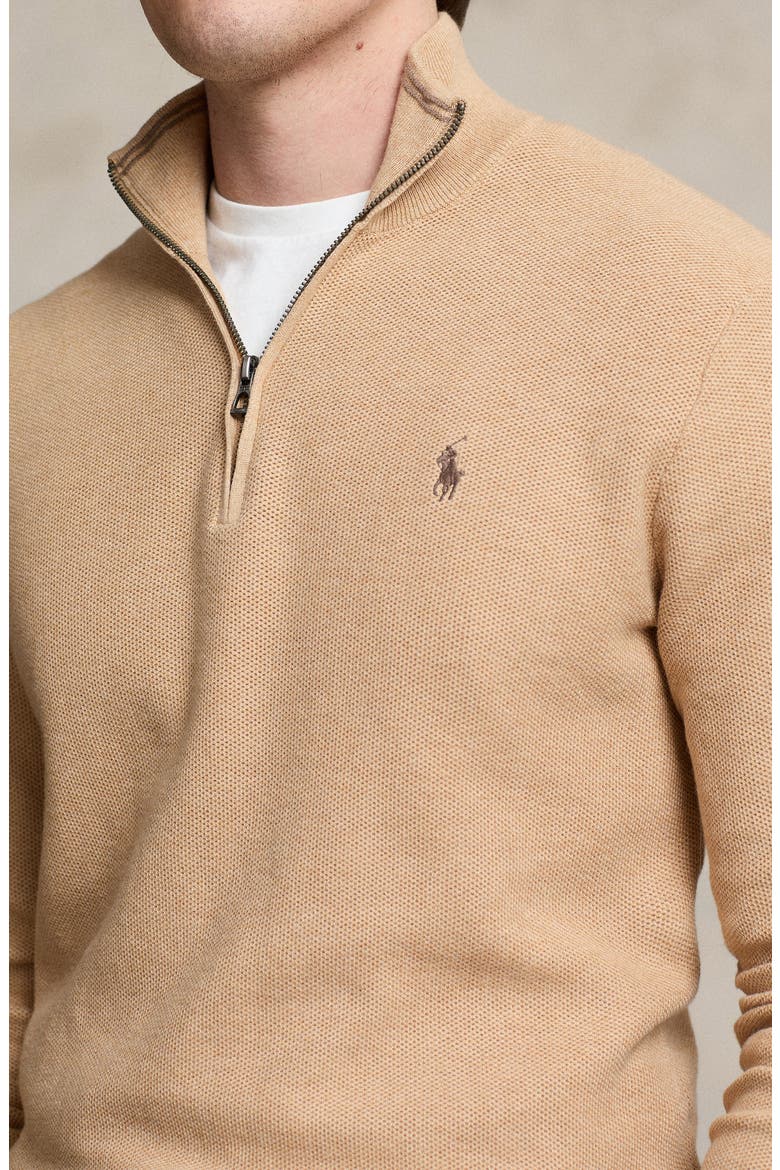 Mesh Knit Cotton Quarter Zip Sweater (Men) | Nordstrom