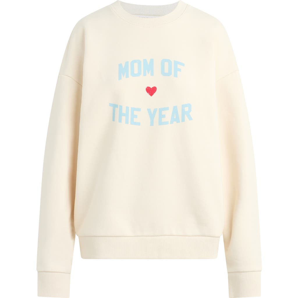 Favorite Daughter Mom Of The Year Cotton Sweatshirt In Gardenia