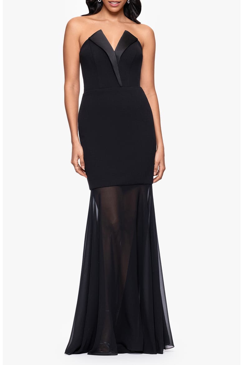 womens tuxedo dress XSCAPE Women's Sequined Belted Ball Gown This one shoulder dress is fully lined and features sheen satin detailing Dolce & Gabbana Long Silk