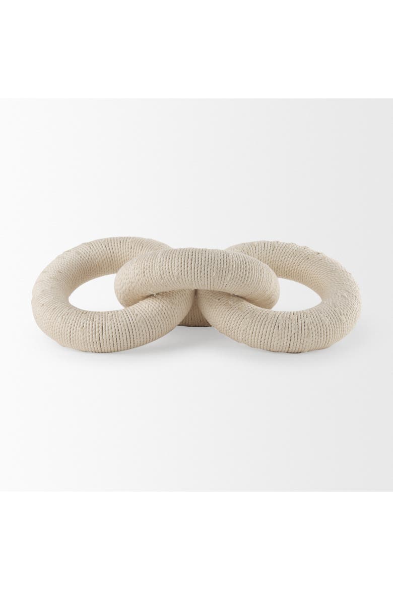 Alize Circular Chain Link Decorative Object, Alternate, color, Beige