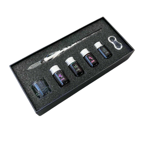Hand-Blown Glass Dip Pen Set - Elegant Calligraphy & Writing