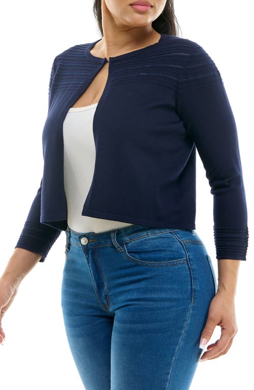 Nina Leonard Sheer Stripe Knit Bolero