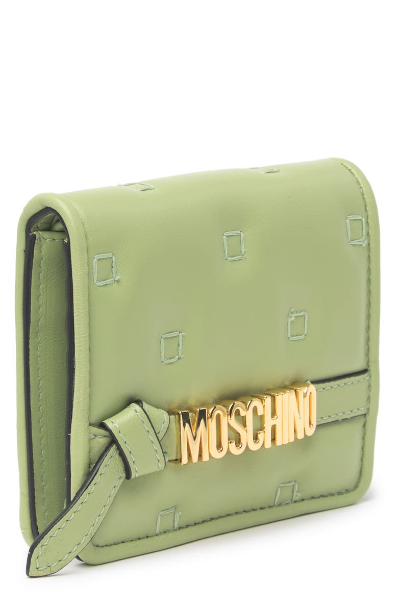 Moschino Quilted Leather Wallet, Alternate, color, 