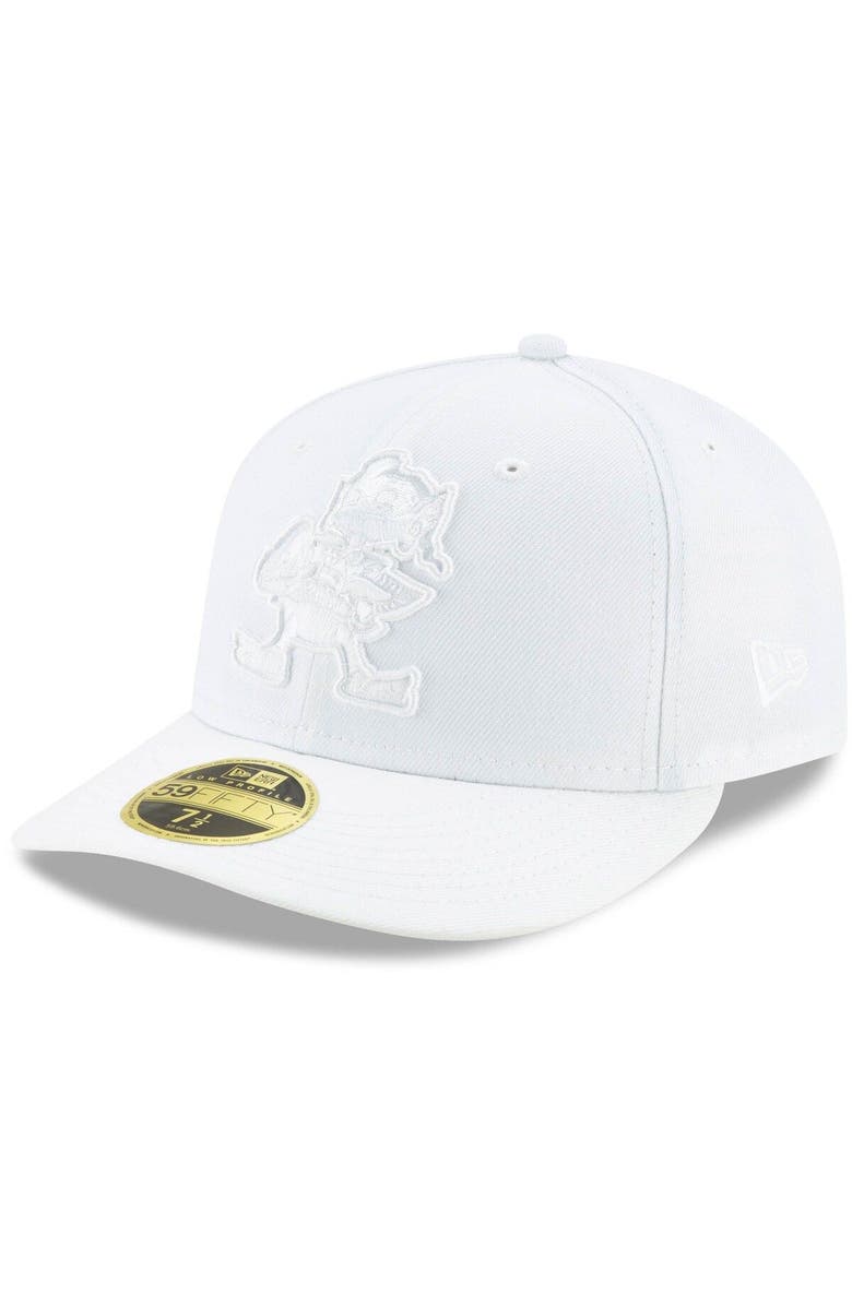 New Era Men's New Era Cleveland Browns White on White Low Profile 59FIFTY Fitted Hat, Main, color,