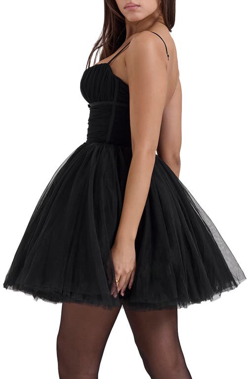 House Of Cb Princess Tulle Minidress In Black