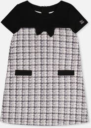 Deux par Deux Plaid Milano Jacquard Sleeveless A-Line Knitwear Dress