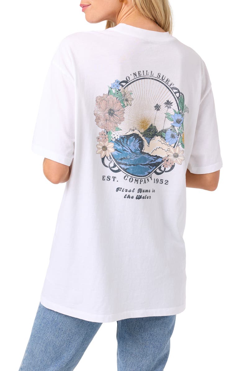 O'Neill Petal Oversize Cotton Graphic T-Shirt, Alternate, color, White