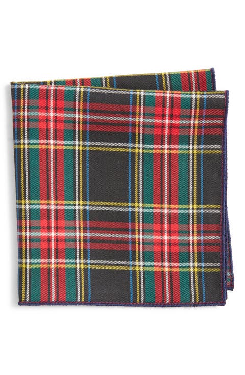 Holiday Plaid Cotton Pocket Square