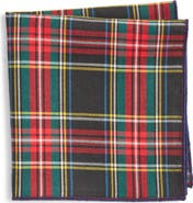 CLIFTON WILSON Holiday Plaid Cotton Pocket Square