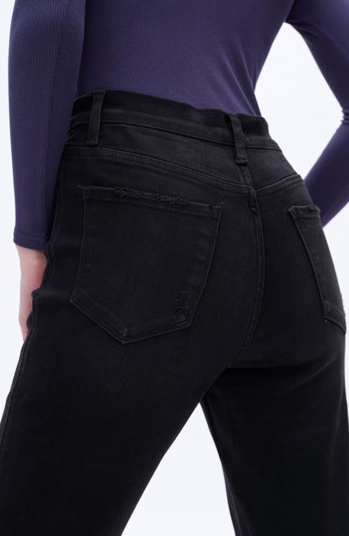 Bayeas Distressed High Waist Ankle Straight Leg Jeans