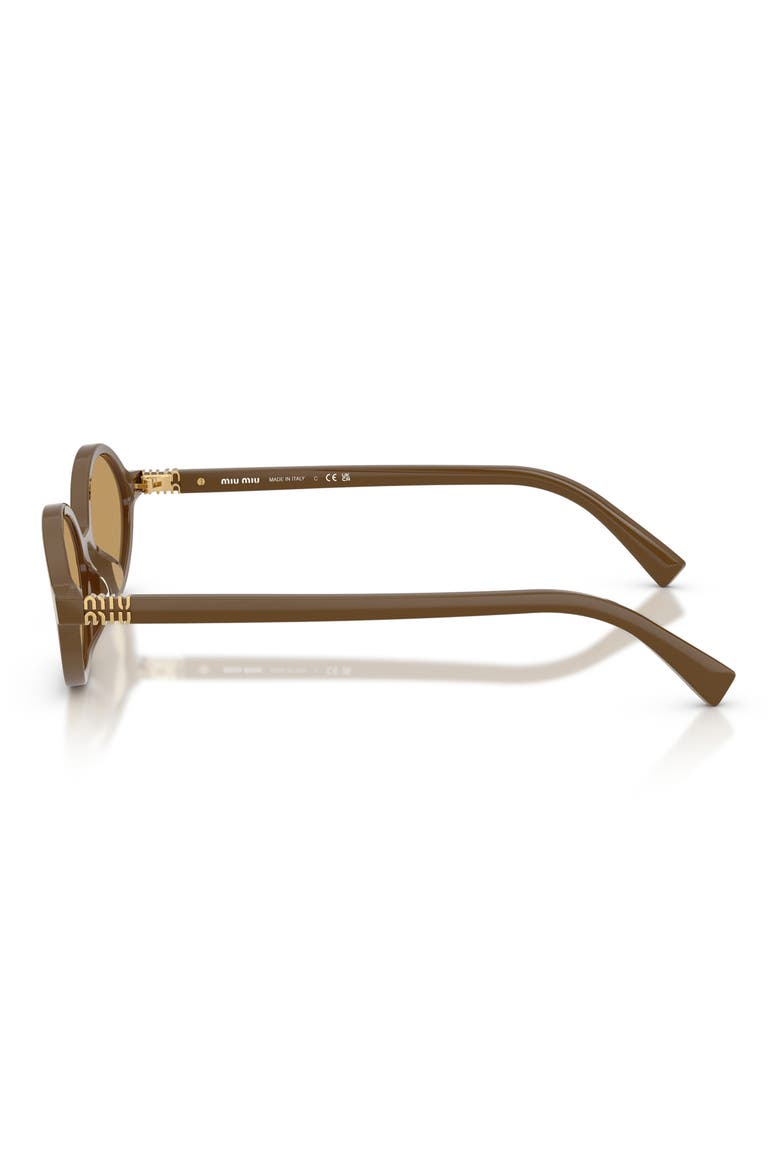 50mm Oval Sunglasses, Alternate, color, GREEN / BROWN