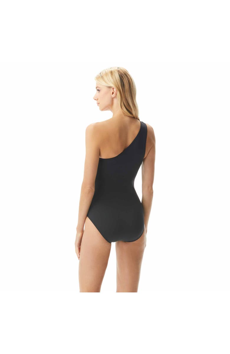 MICHAEL Michael Kors One Shoulder Underwire One Piece Swimsuit, Alternate, color, 001-Black