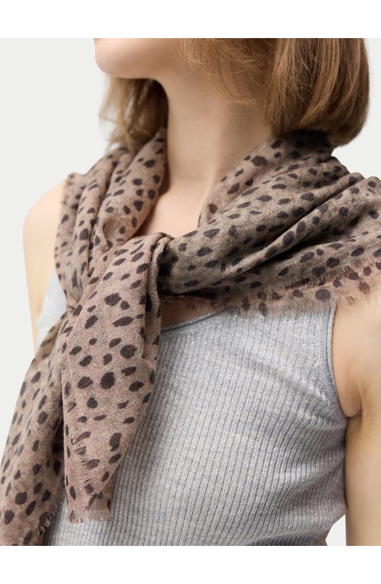 Gobi Cashmere Rope Knot Printed Cashmere Shawl, Alternate, color, White