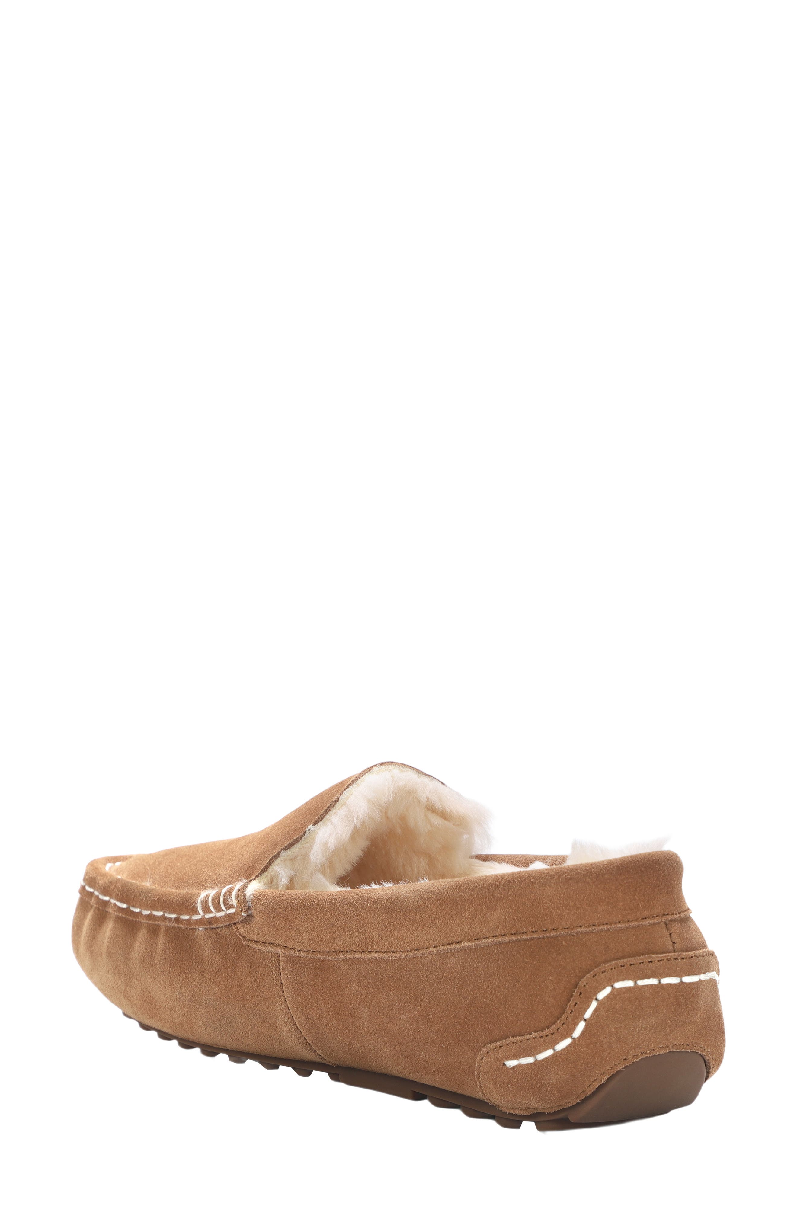Mykos Suede Genuine Shearling Lined Slipper, Alternate, color, Chestnut