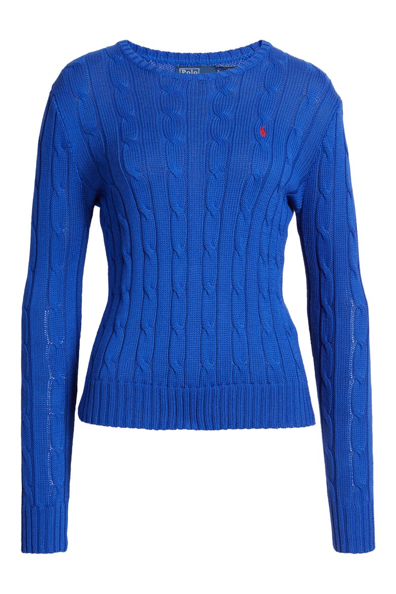 Julianna Cotton Cable Sweater, Alternate, color, RUGBY ROYAL