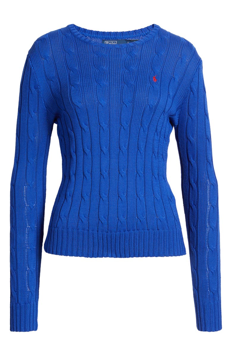 Polo Ralph Lauren Julianna Cotton Cable Sweater, Alternate, color, Rugby Royal