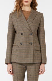 Weekend Max Mara Giove Plaid Double Breasted Blazer