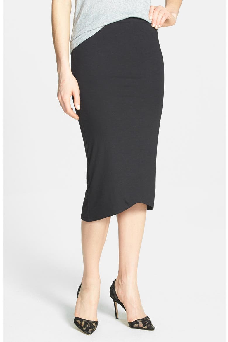 Pointed Hem Tube Skirt, Main, color, BLACK