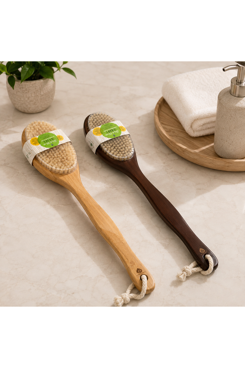Long Wood Bath Brush 4-Pc Family Pack, Alternate, color, Multicolor