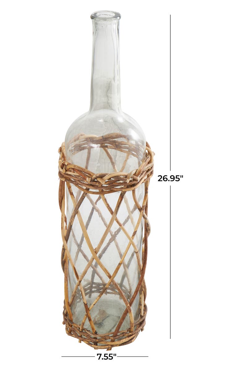 GINGER BIRCH STUDIO Tall Rattan Woven Glass Vase, Alternate, color,