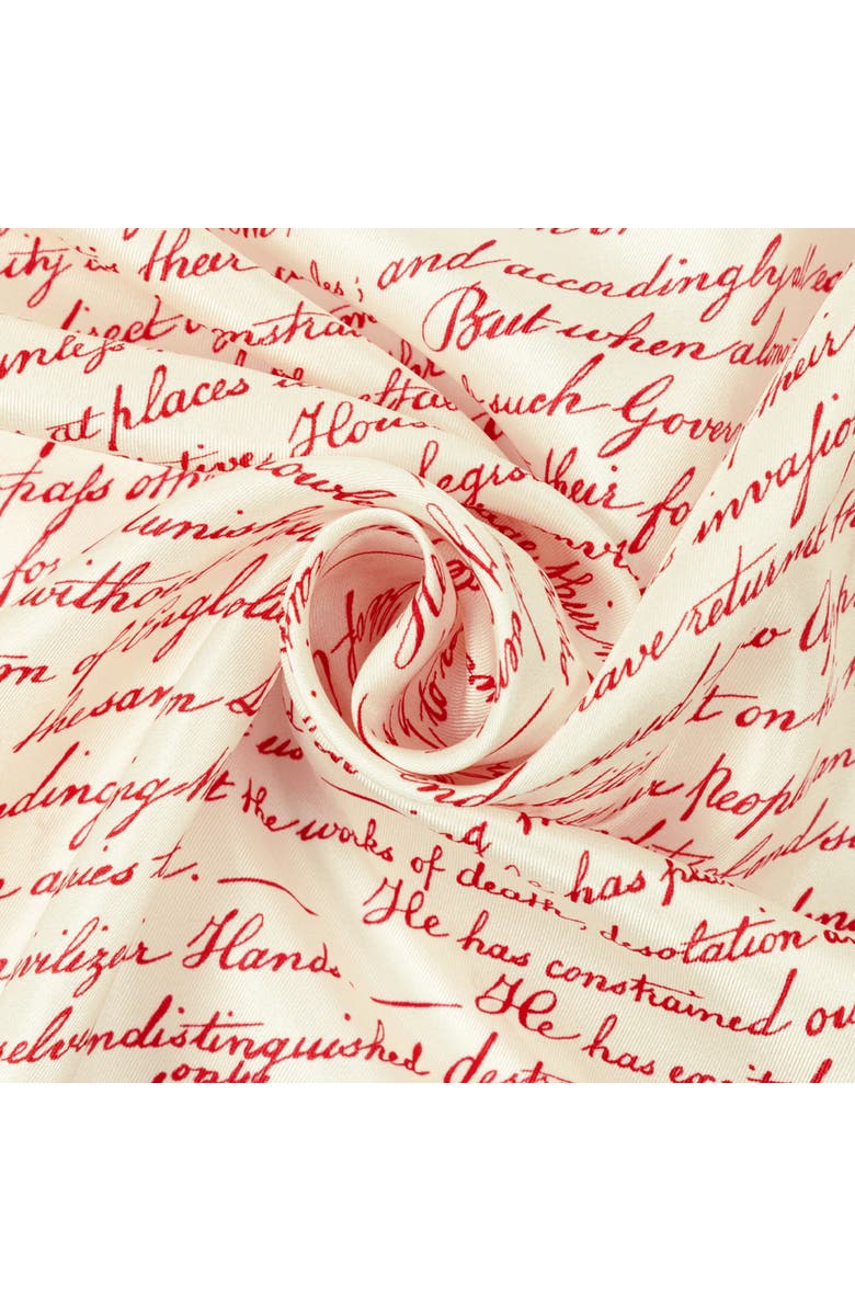 Echo Declaration Of Independence Silk Square, Alternate, color, Cream