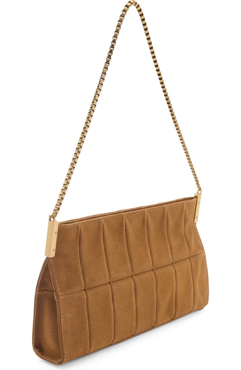 MANGO Quilted Suede Shoulder Bag, Alternate, color,