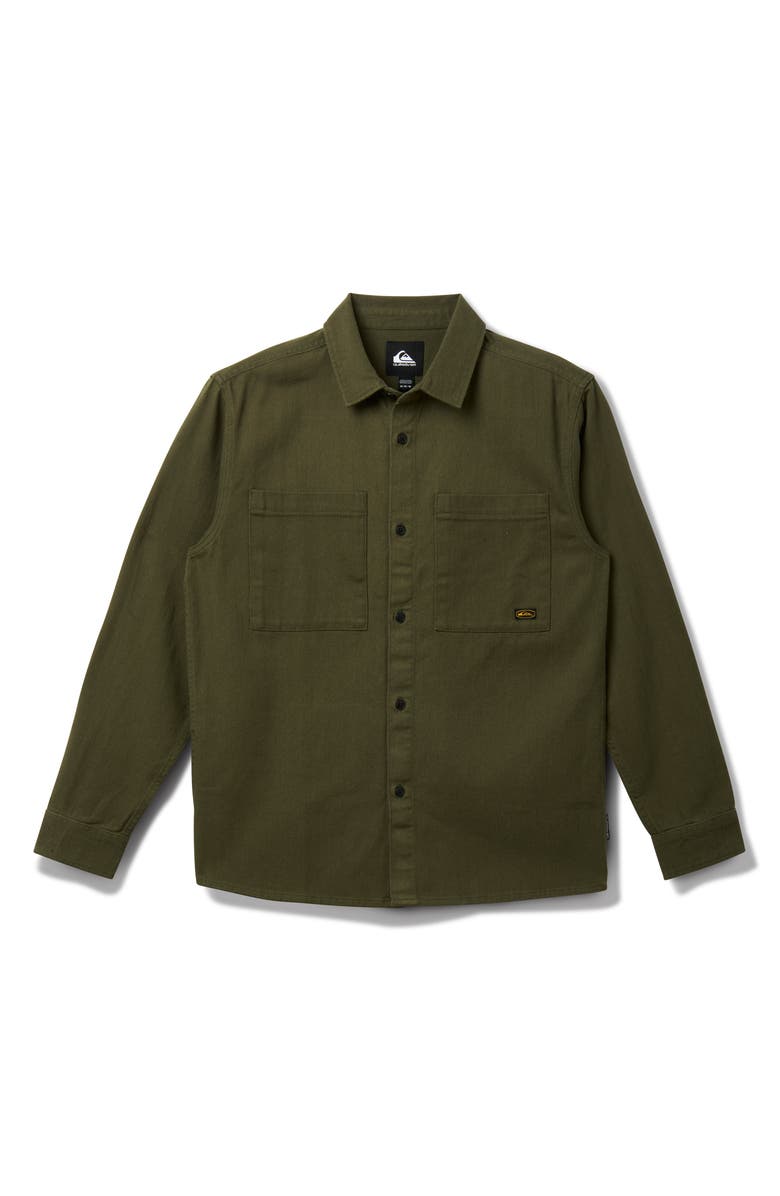 Quiksilver Herson Cotton Twill Buton-Up Overshirt, Main, color, Grape Leaf