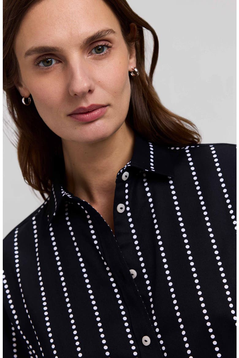 Dot Stripe Boyfriend Button-Up Shirt, Alternate, color, BLACK/ WHITE
