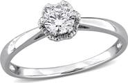 Julianna B. Lab-Grown Diamond Floral Solitaire Ring 14k