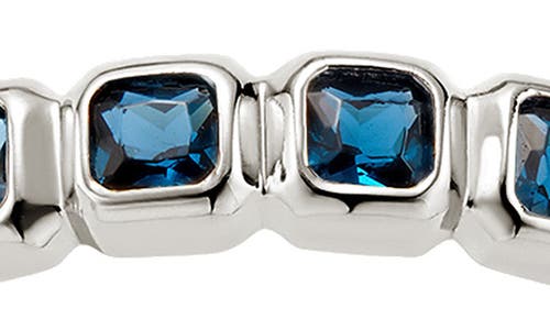 Made By Mary Cubic Zirconia Eternity Birthstone Ring In Silver