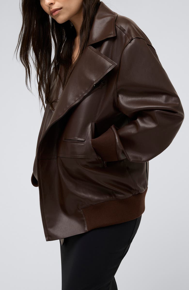 Kenneth Cole Oversize Faux Leather Jacket, Alternate, color,