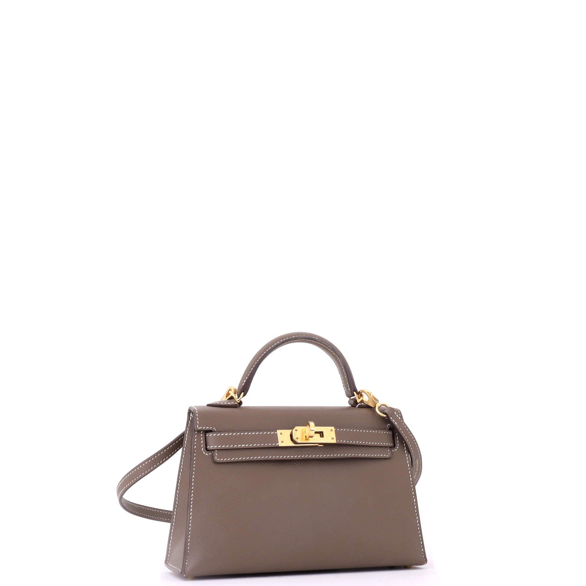 Pre-Owned Hermes Kelly Mini II Bag Grey Epsom with Gold Hardware 20, Alternate, color, Etoupe