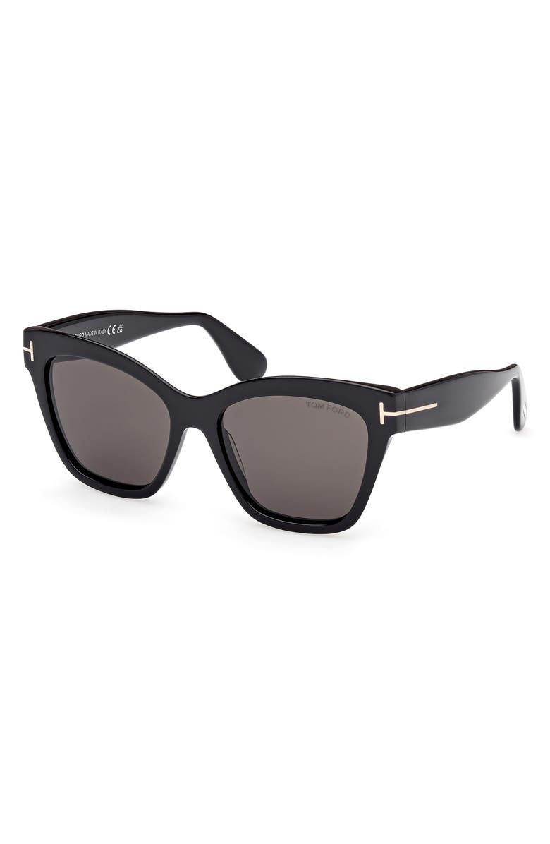 TOM FORD Elvira 55mm Butterfly Sunglasses, Alternate, color, Shiny Black / Smoke