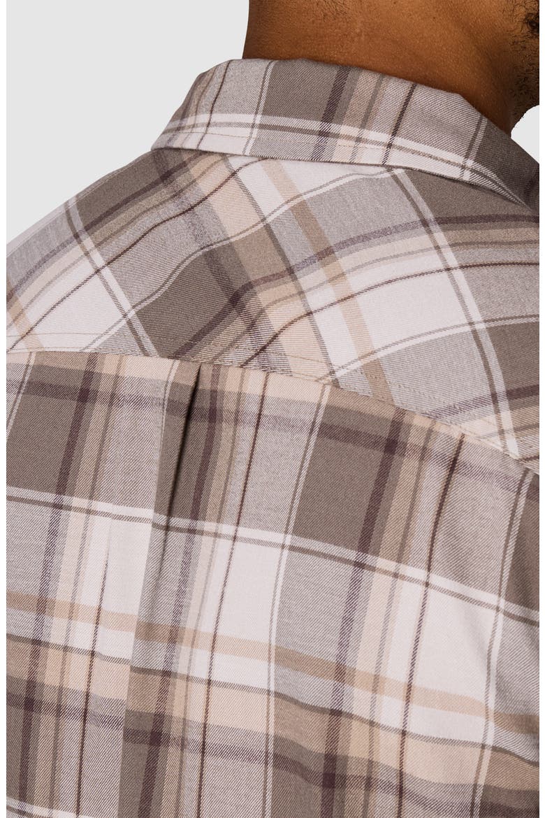 Ravenna Performance Flannel Button-Up Shirt, Alternate, color, OYSTER PLAID