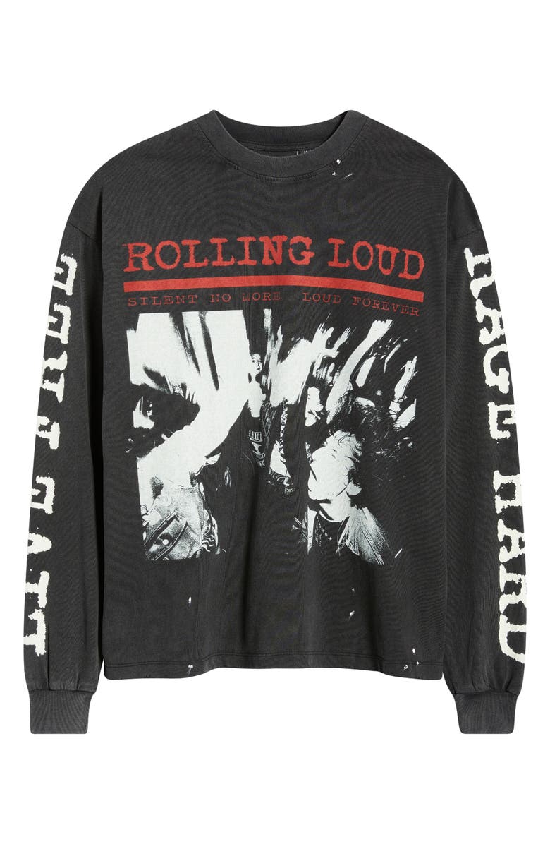 Rolling Loud Rage Graphic Long Sleeve T-Shirt, Alternate, color, Washed Black