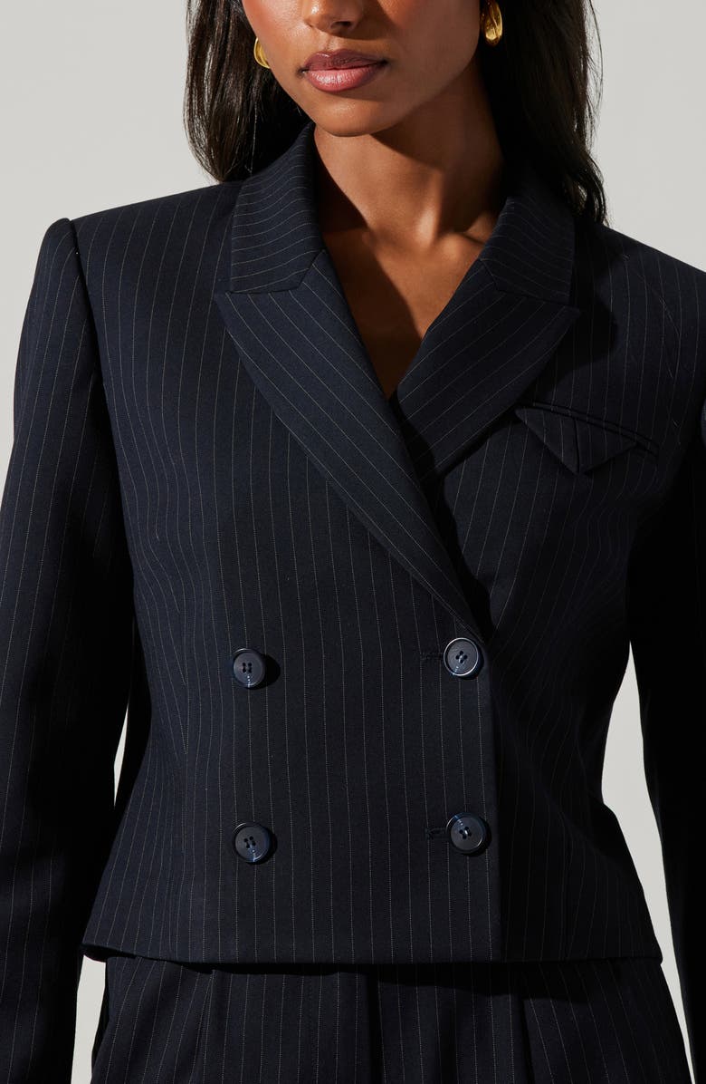 ASTR the Label Preston Pinstripe Blazer, Alternate, color, Midnight Blue Stripe