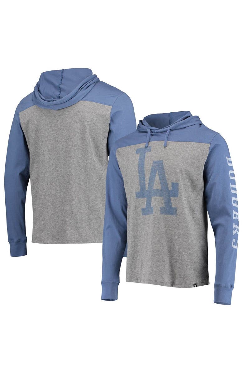 '47 Men's '47 Gray Los Angeles Dodgers Franklin Wooster Pullover Hoodie, Main, color, 