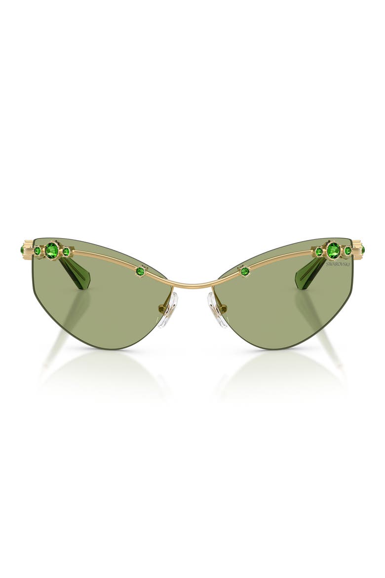 61mm Irregular Sunglasses, Main, color, GOLD / GREEN