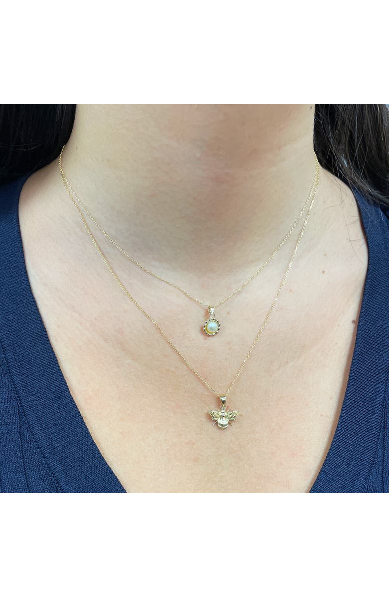 The Lovery Fine Jewelry Gold Bee Necklace, Alternate, color, Yellow Gold