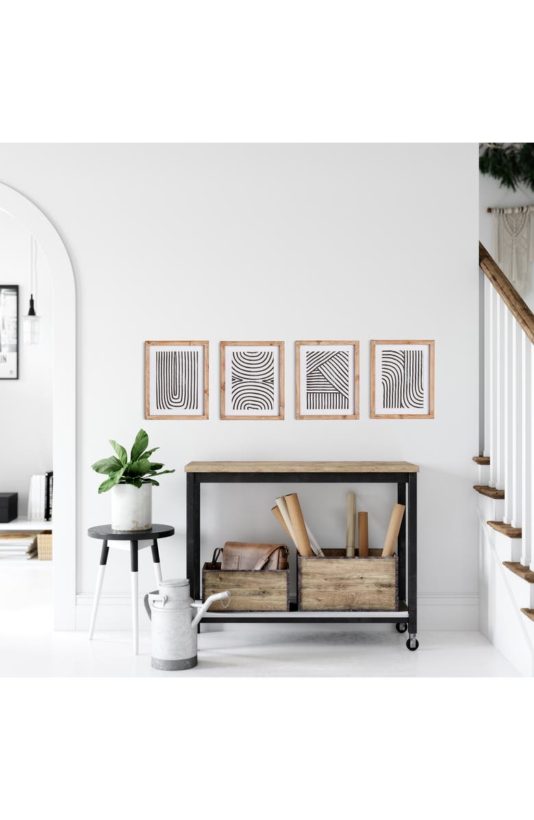 Napa Home & Garden Achromatic Linear Petite Prints Set of 4, Alternate, color, Black