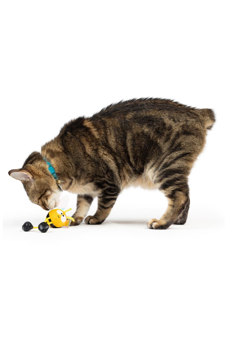 Chirpy Bumble Bee Cat Toy, Alternate, color, YELLOW