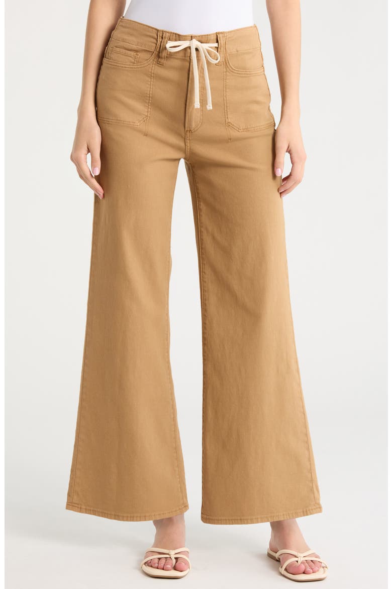 Ari Drawstring High Waist Wide Leg Pants, Main, color, VINTAGE SUNFLOWER