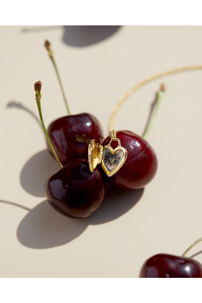 Locket Heart Necklace, Alternate, color, Gold