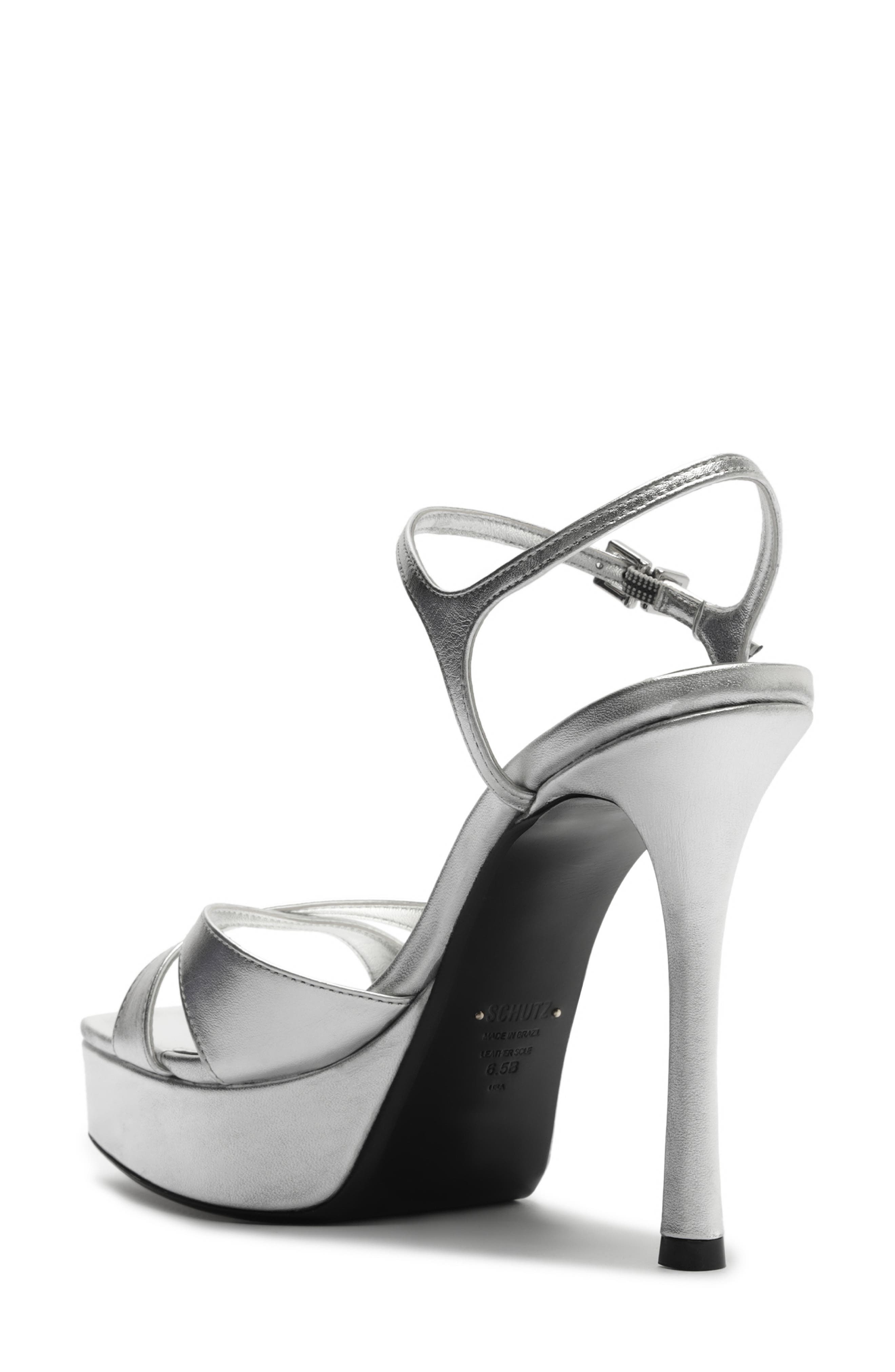Maxine Ankle Strap Platform Sandal, Alternate, color, PRATA