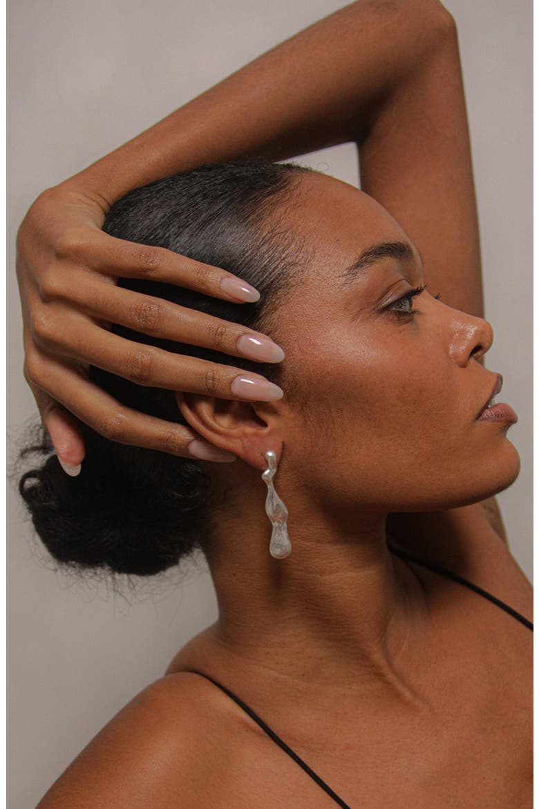 Magma Drop Earrings in Silver, Alternate, color, Silver